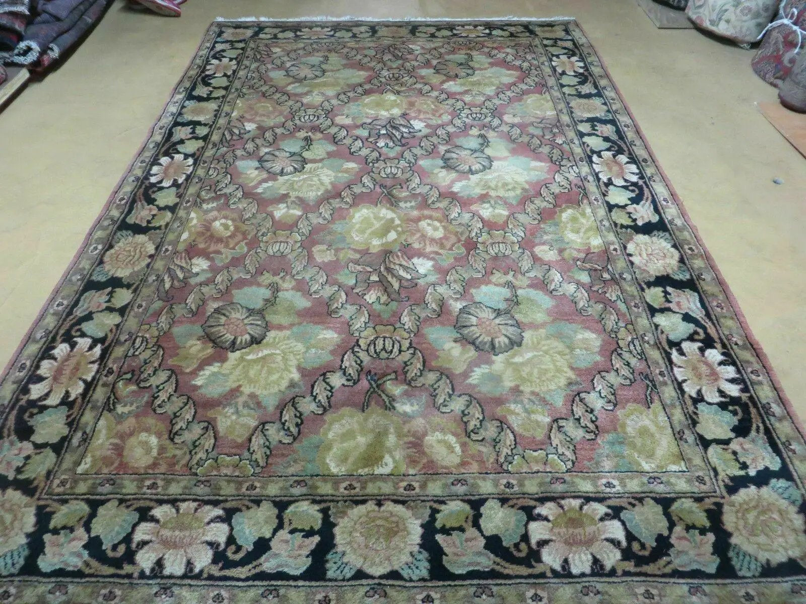 6' X 9' Handmade India Floral Oriental Wool Rug Carpet by Jewel Rugs