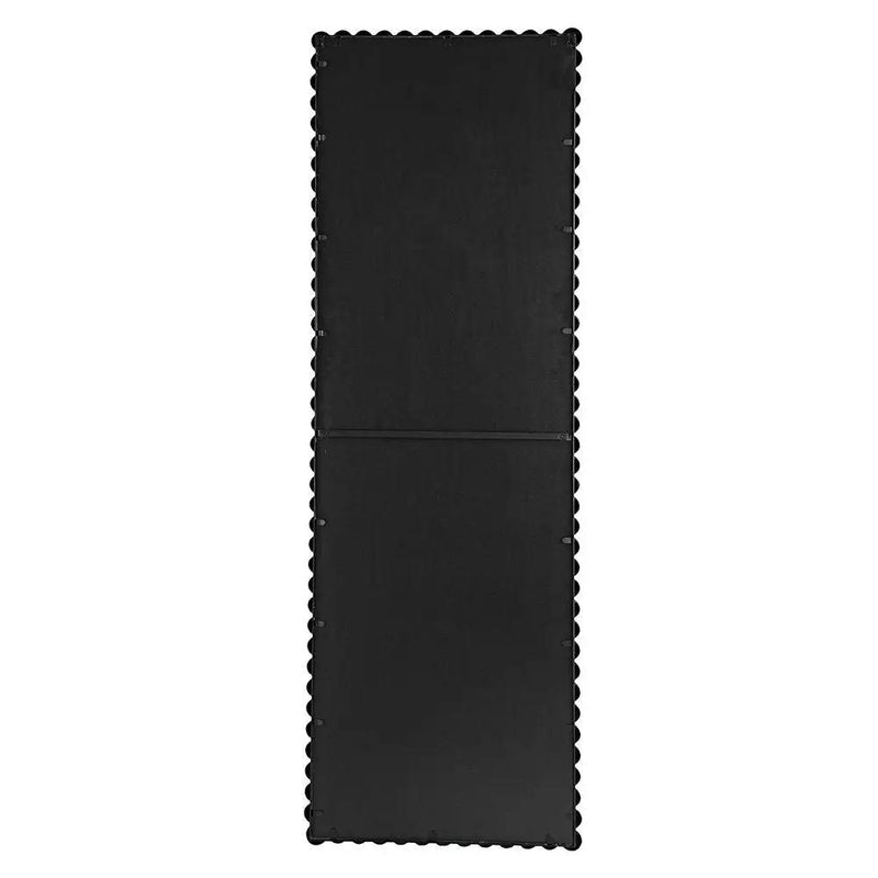 Full Length Mirror With Metal Beaded Frame, Rectangular Oversized Mirror For Living Room Bedroom - Black by HouseOfZazla