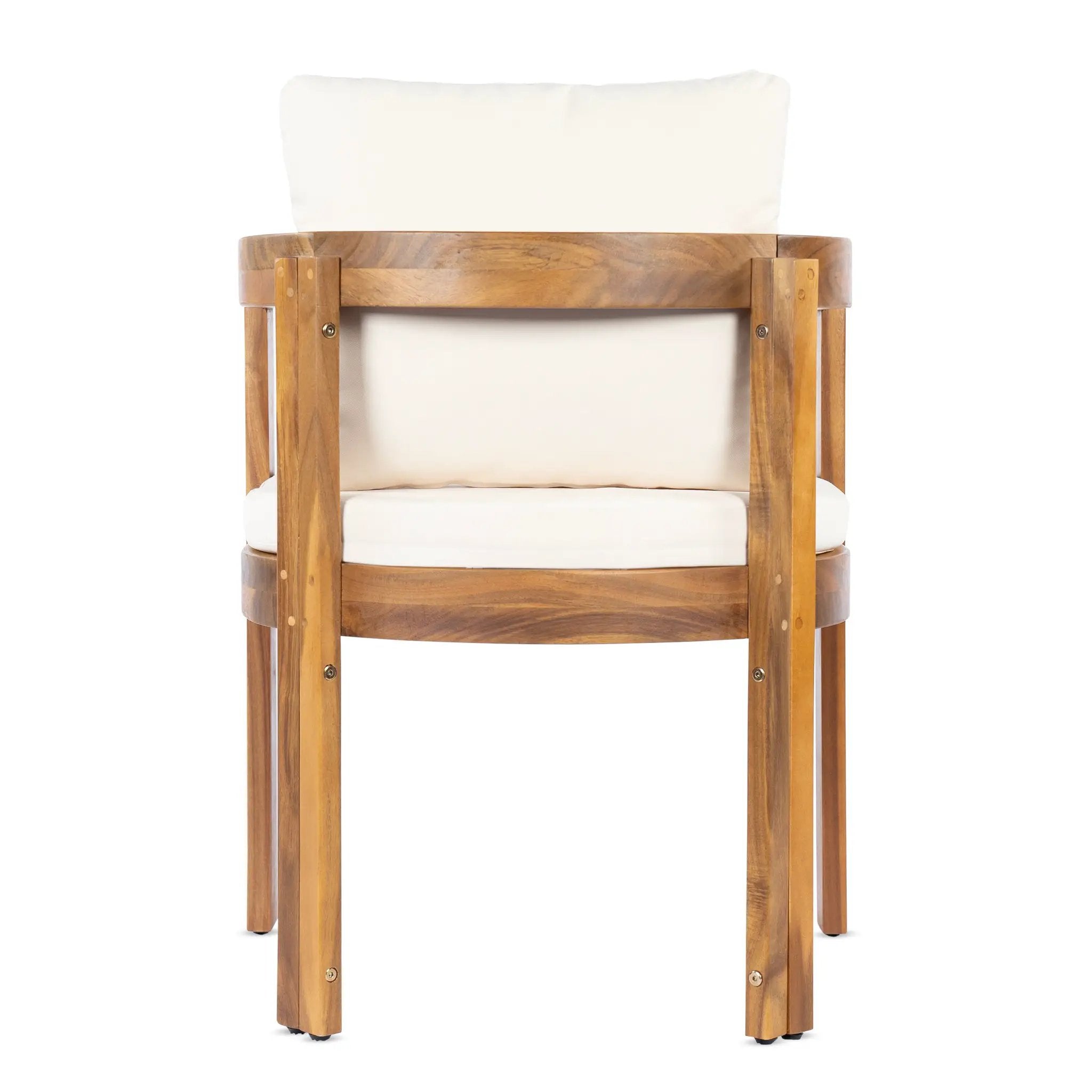 7 Pieces Acacia Wood Outdoor Dining Set with Cream Cushions by HouseOfZazla