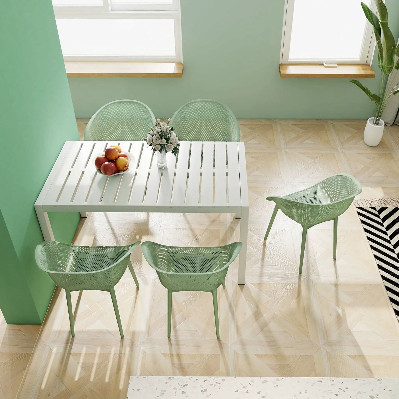 4 Pack Lounge Chair Set With Long Table by Unique Piece Furniture