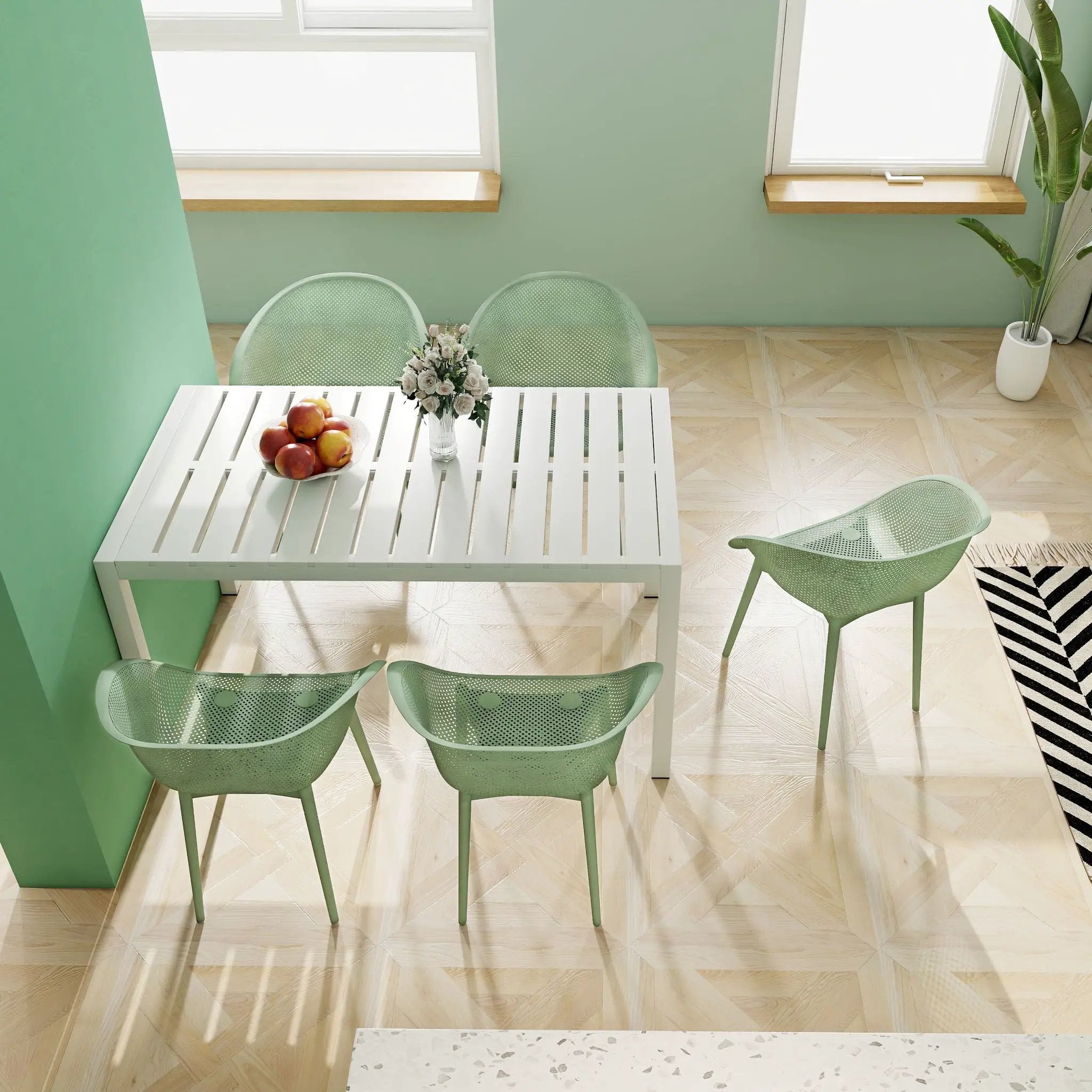 4 Pack Lounge Chair Set With Long Table by Unique Piece Furniture