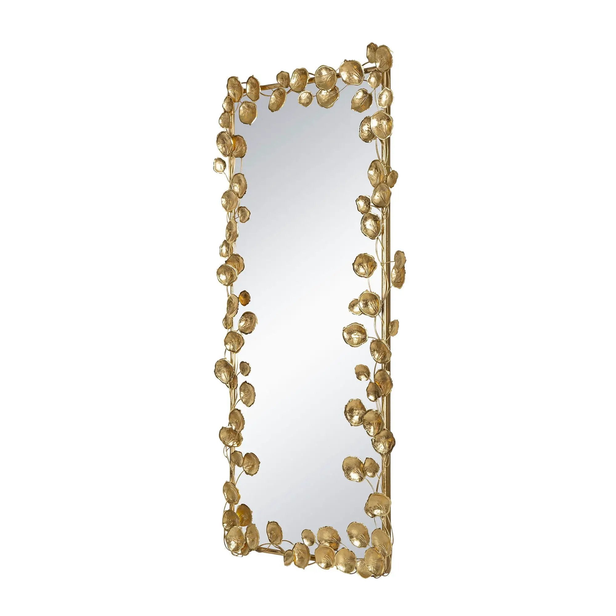 Full Length Mirror With en Leaf Accents, Floor Miiror For Living Room Bedroom - Gold by Unique Piece Furniture