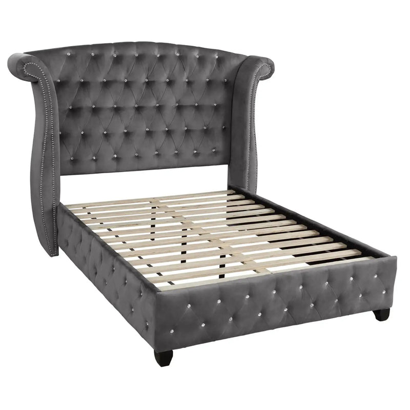 Sophia - Crystal Tufted Upholstered Bed by HouseOfZazla