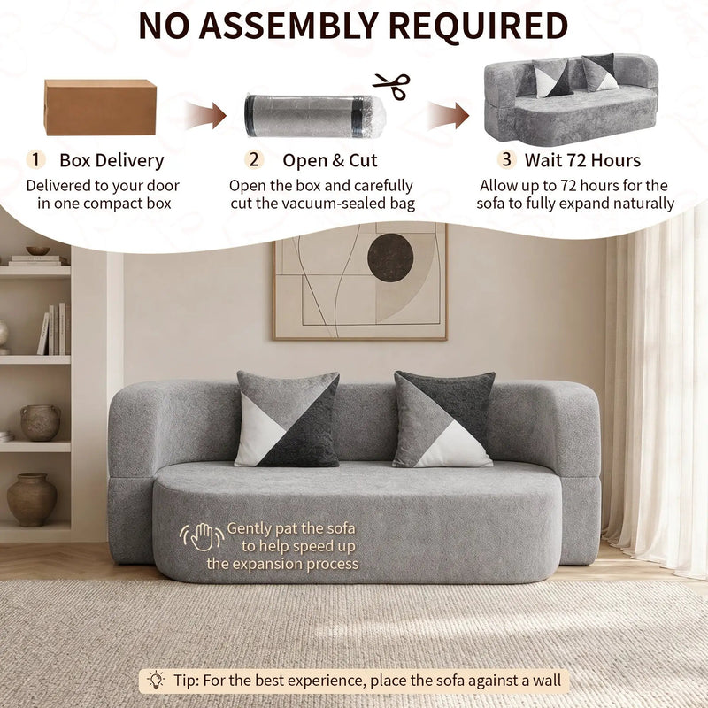 Eggshell Sofa Bed - Convertible Boneless Couch by HouseOfZazla