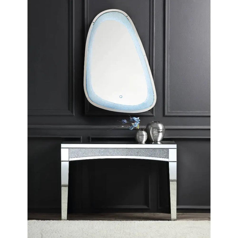 Noralie - 46" Accent Mirror With LED - Mirrored & Faux Diamonds by Unique Piece Furniture