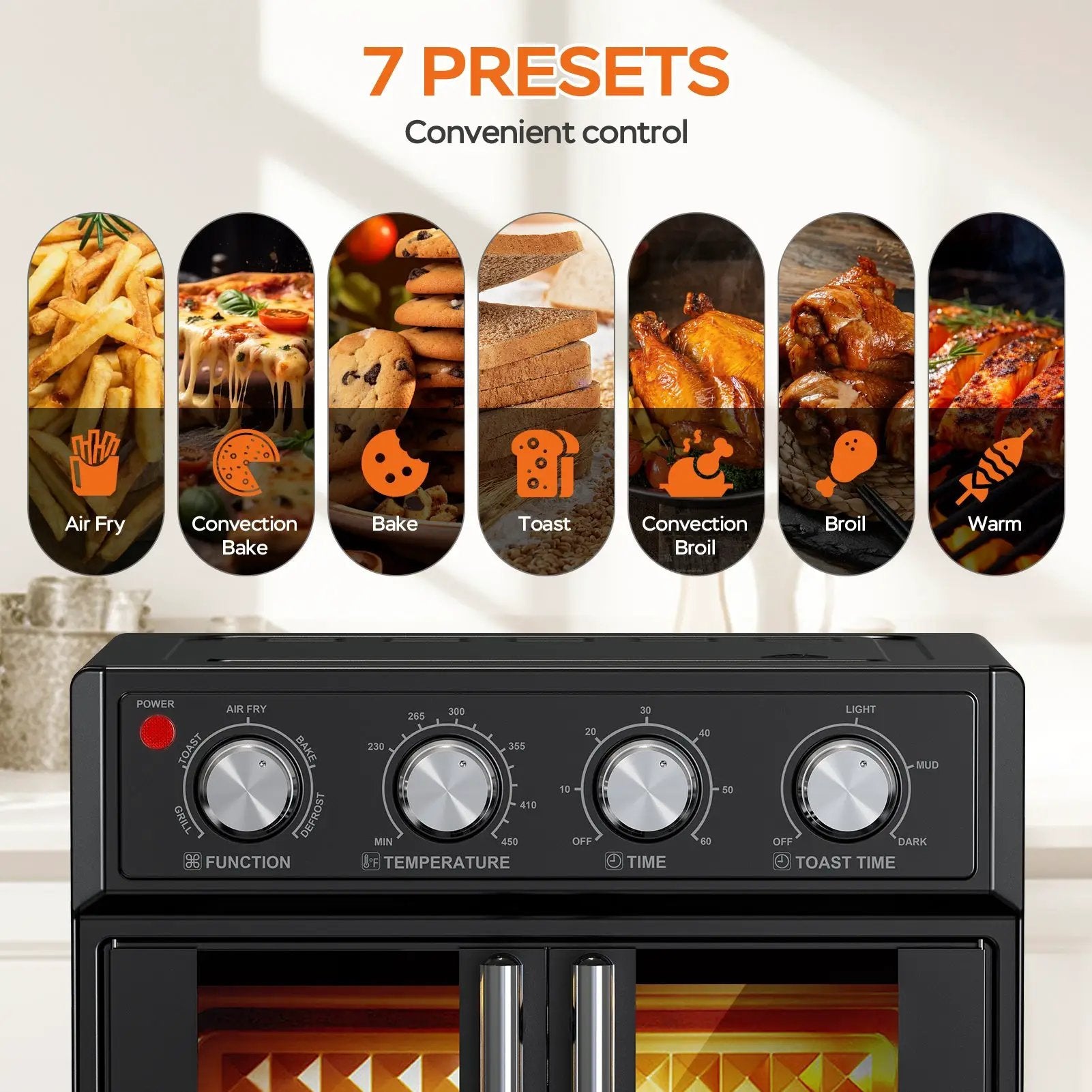 PlumChef 26QT Large Capacity French Double-Door Air Fryer Convection Toaster Oven by HouseOfZazla