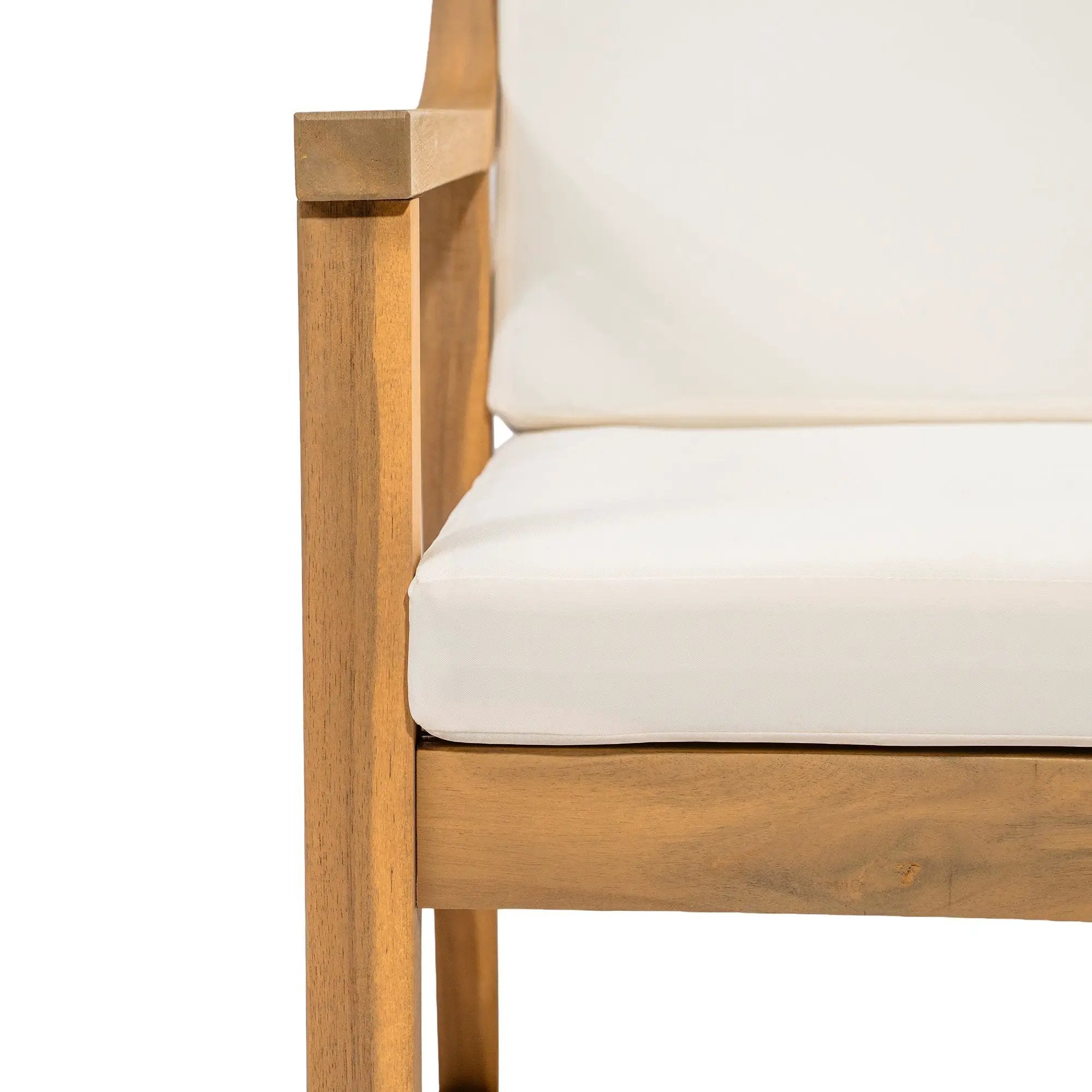 TREXM Patio Dining Chair Set of 2, Wood Outdoor Armchairs with Removable Cushions by HouseOfZazla