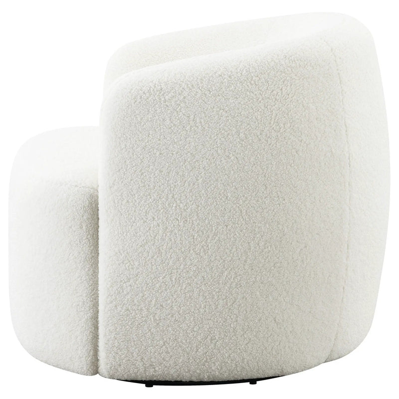 Hudson Faux Sheepskin Upholstered Swivel Chair Natural by Unique Piece Furniture