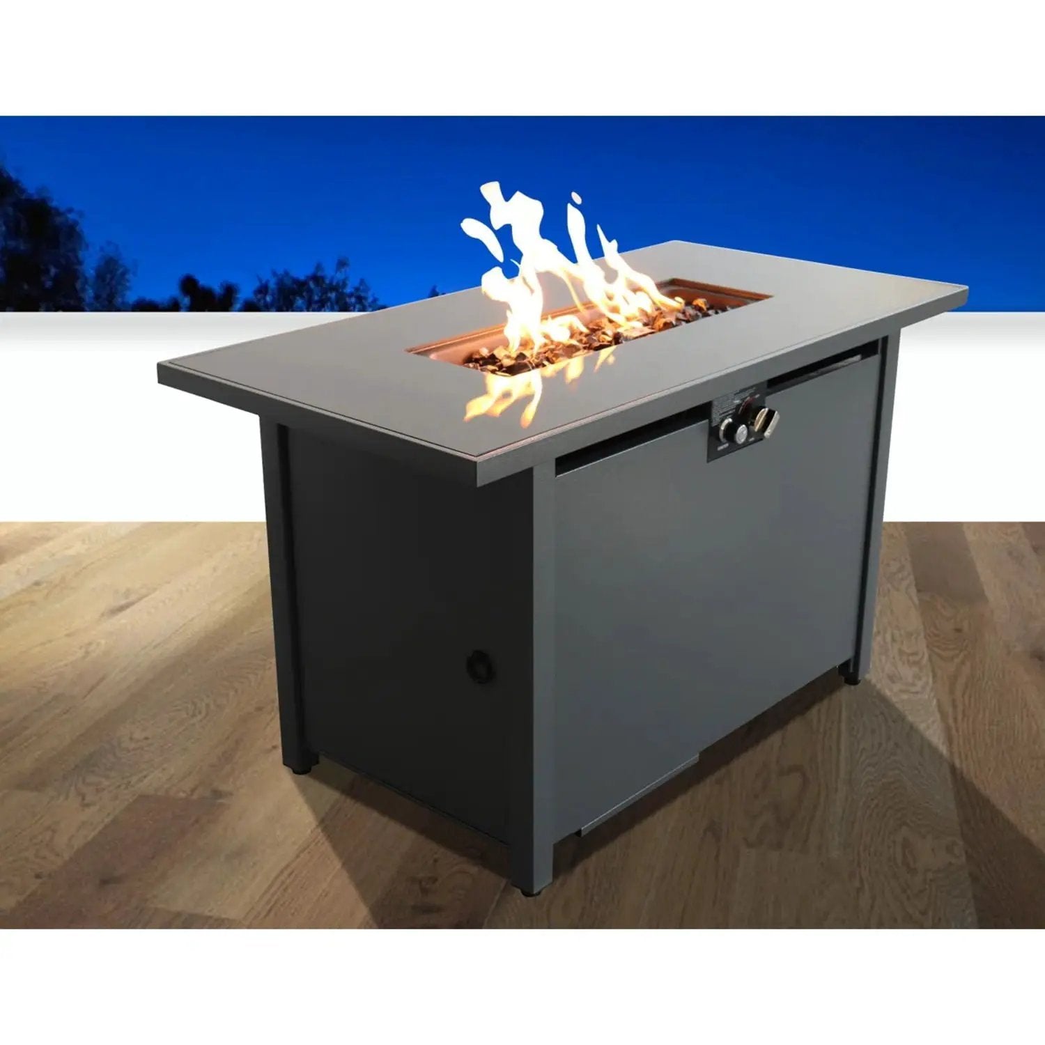 Rectangular Fire Pit With Frame Elegant Design by Unique Piece Furniture