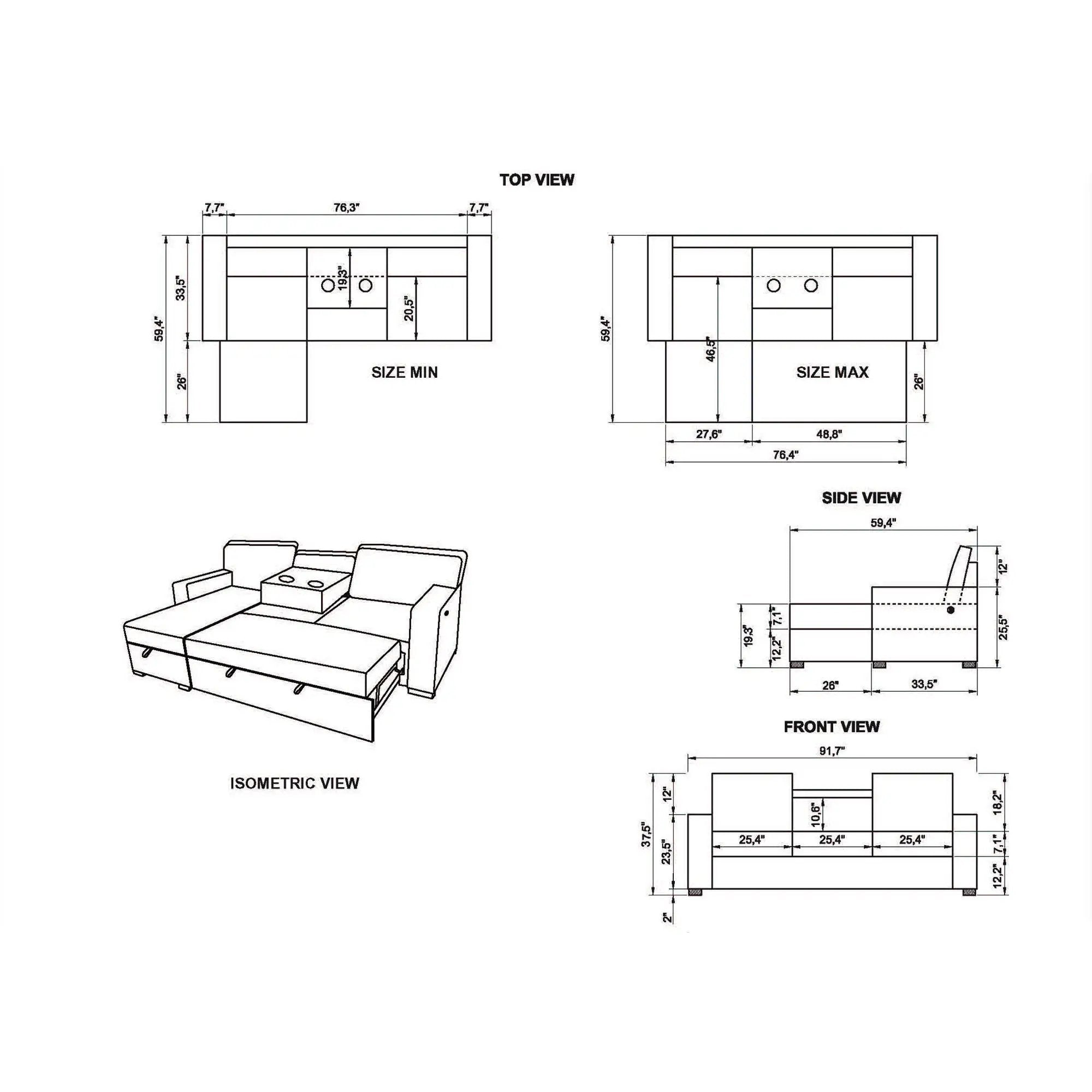 Territory - Pull Out Sofa Bed by Unique Piece Furniture
