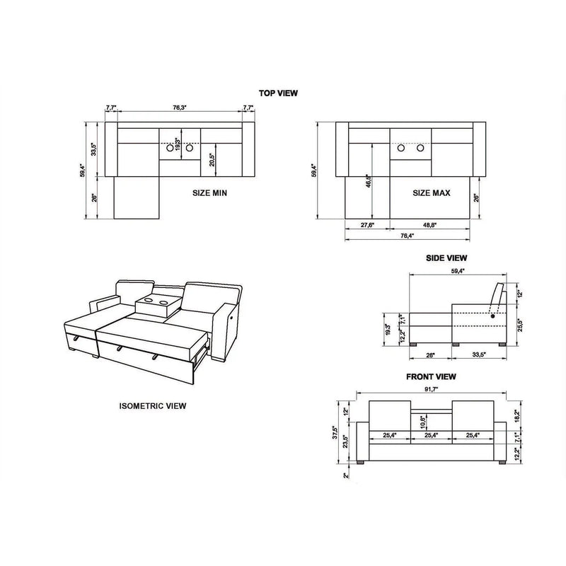 Territory - Pull Out Sofa Bed by Unique Piece Furniture
