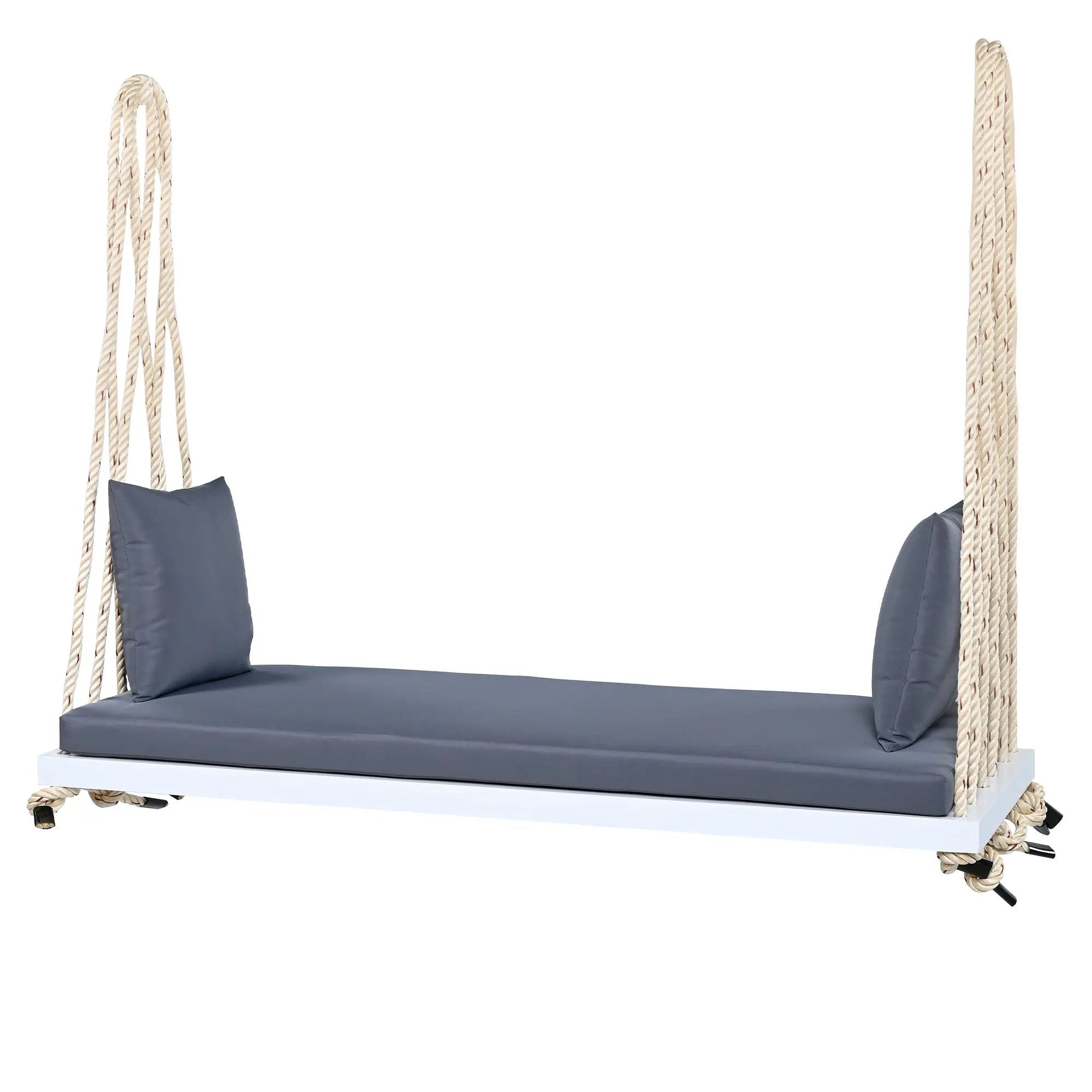 TOPMAX Patio Wooden Swing Chair with Cushion & Pillows by HouseOfZazla