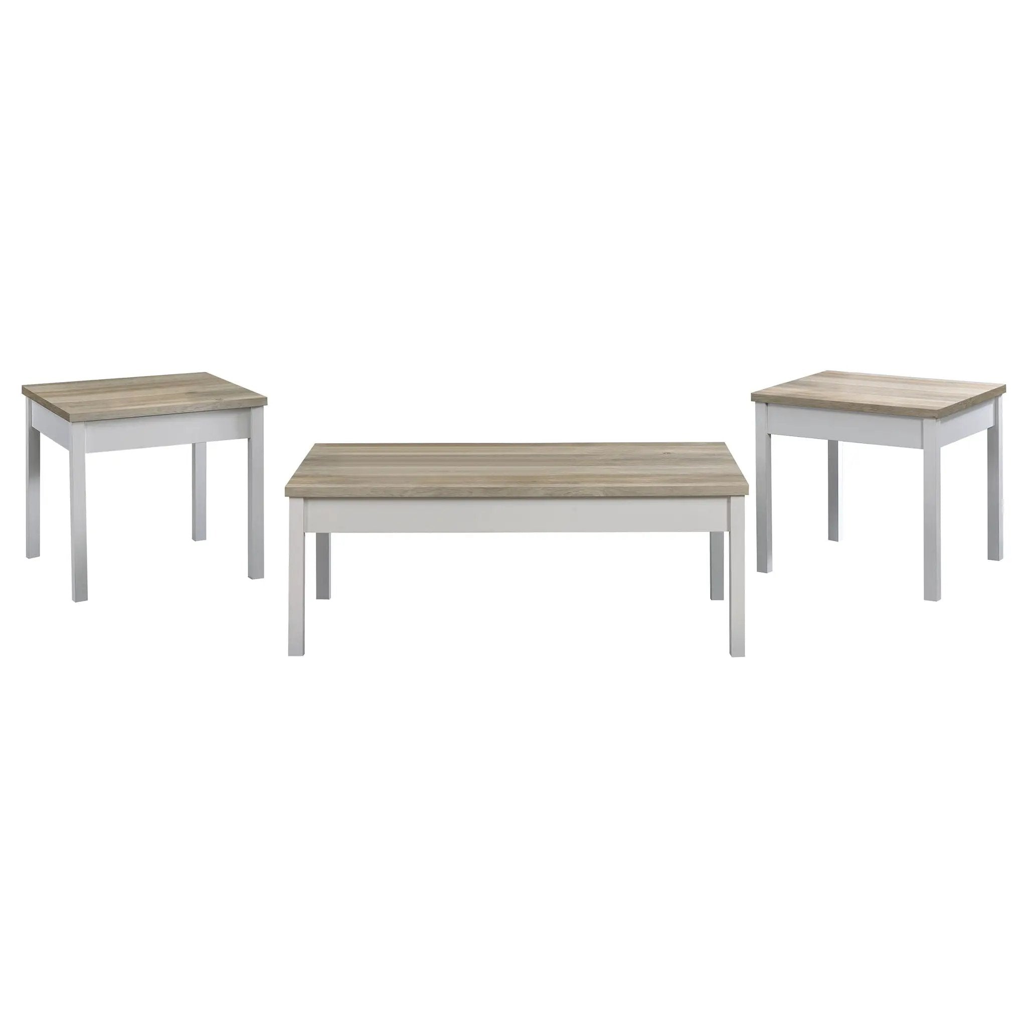 Stacie 3-piece Coffee Table Set Distressed Pine and White by Unique Piece Furniture