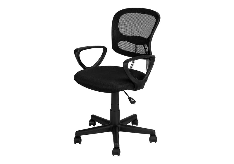 Office Chair, Adjustable Height, Swivel, Ergonomic, Armrests, Mesh, Contemporary / Modern - Black by HouseOfZazla