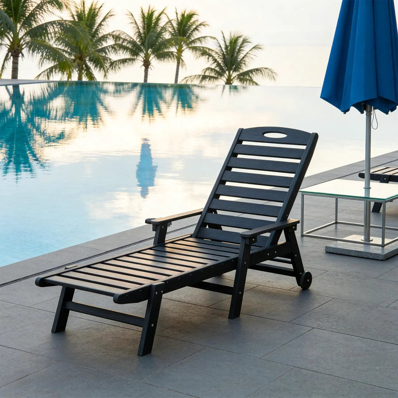 Patio Lounge Chair Outdoor with Reclining Backrest by HouseOfZazla