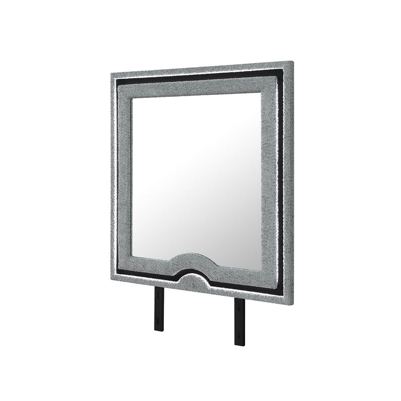 Upholstered Frame Mirror with LED Lighting - Dark Gray, photo 3 of 6