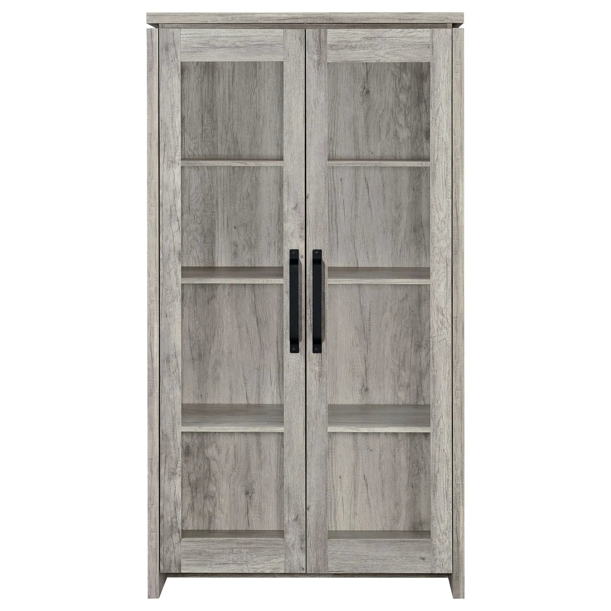 Alejo 2-door Engineered Wood Tall Cabinet Grey Driftwood by Unique Piece Furniture