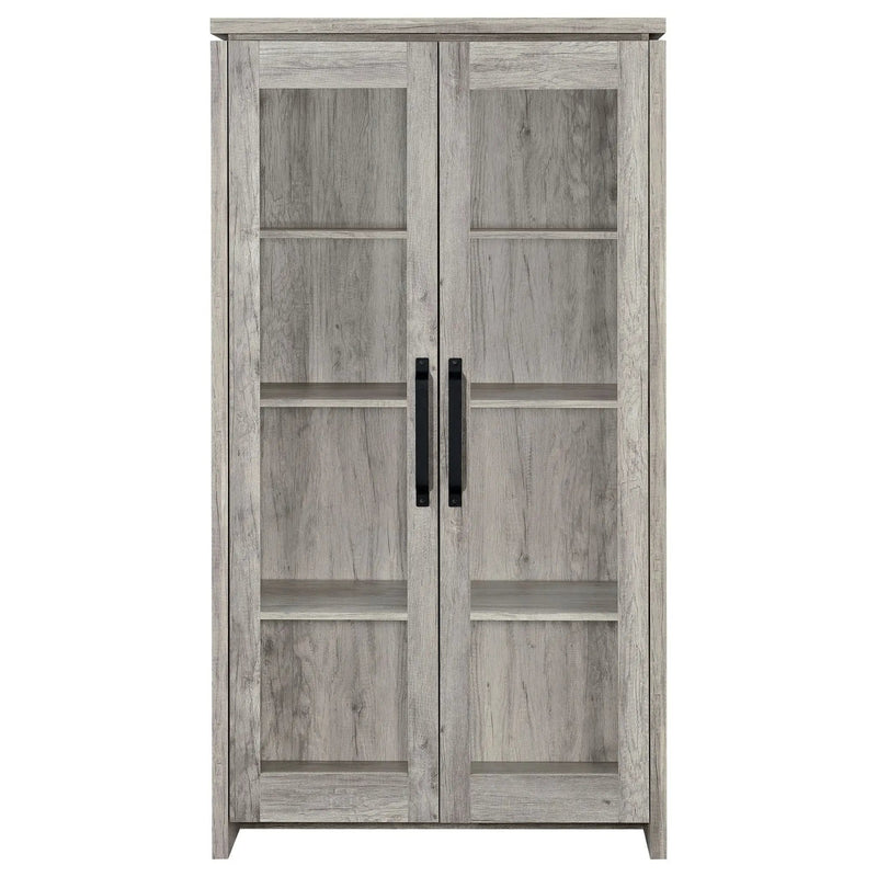 Alejo 2-door Engineered Wood Tall Cabinet Grey Driftwood by Unique Piece Furniture