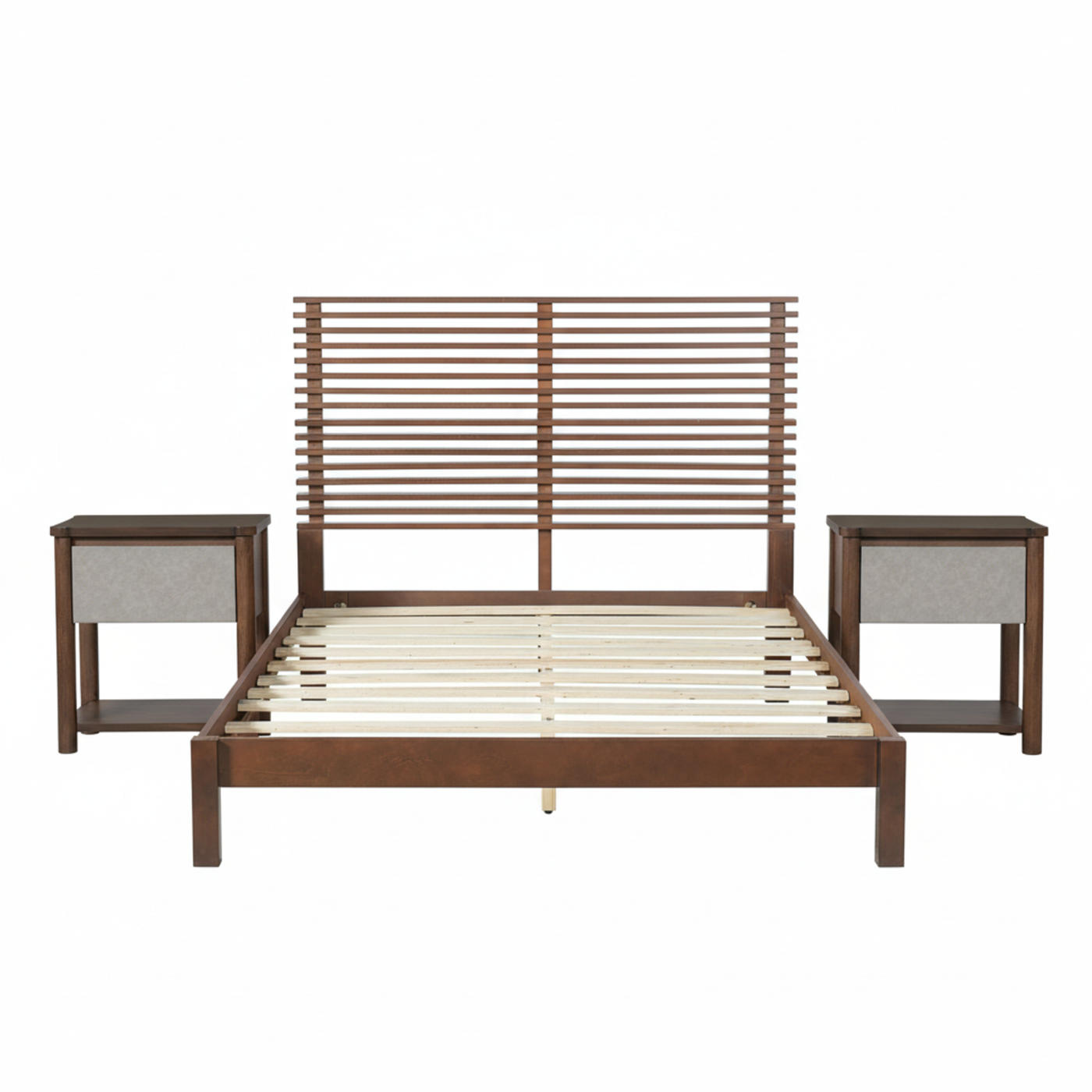 Premium Solid Wood Queen Size Platform Bed Frame by HouseOfZazla