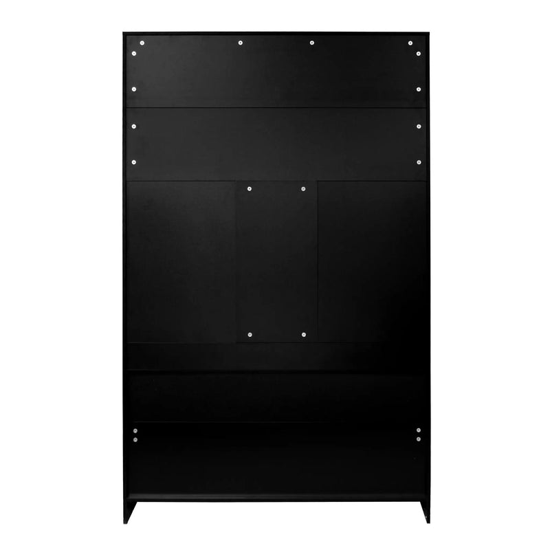 Entryway Bench With Coat Rack, 3 In 1 Design And Adjustable Shelves