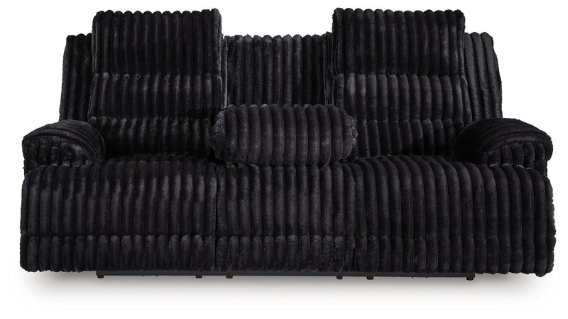 Rhine Falls - Reclining Power Sofa With Drop Down Table - Onyx by Unique Piece Furniture