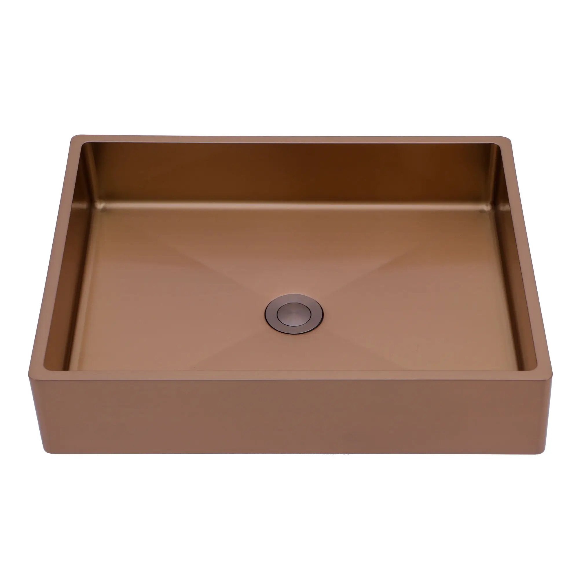 19" X 15" Stainless Steel Bathroom Sink With Pop Up Drain, Nano Surface - Rose Gold by HouseOfZazla