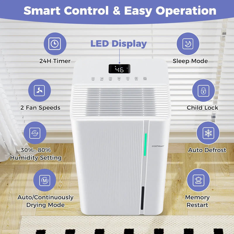 74/96 Pints Dehumidifier for Home 4500/5500 Sq. Ft Dehumidifier with 3 Modes by DirectDeals