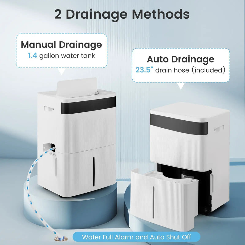 74 Pints Dehumidifier for Home 4500 Sq.Ft Dehumidifier-White by DirectDeals