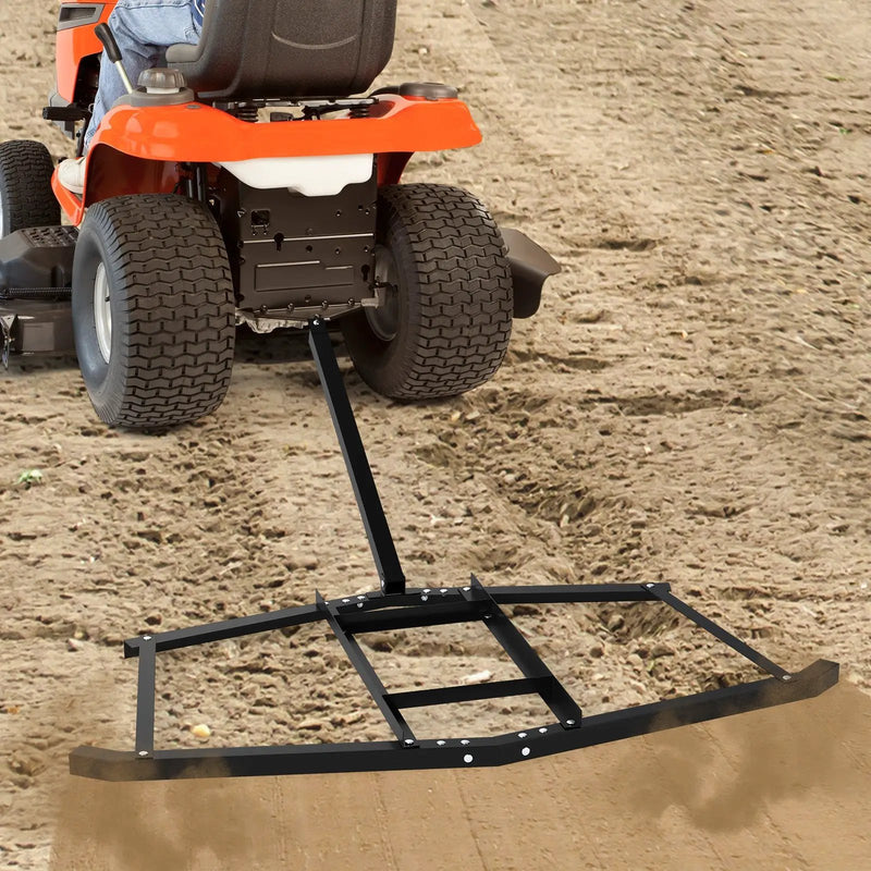 74 inch Wide Driveway Drag Tow Behind Landscape Leveling Rake with Reinforced Bars-Black by DirectDeals