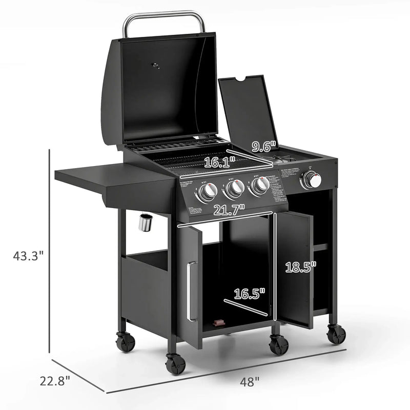 Barbecue Grill Gas Grill with Side Burner by HouseOfZazla
