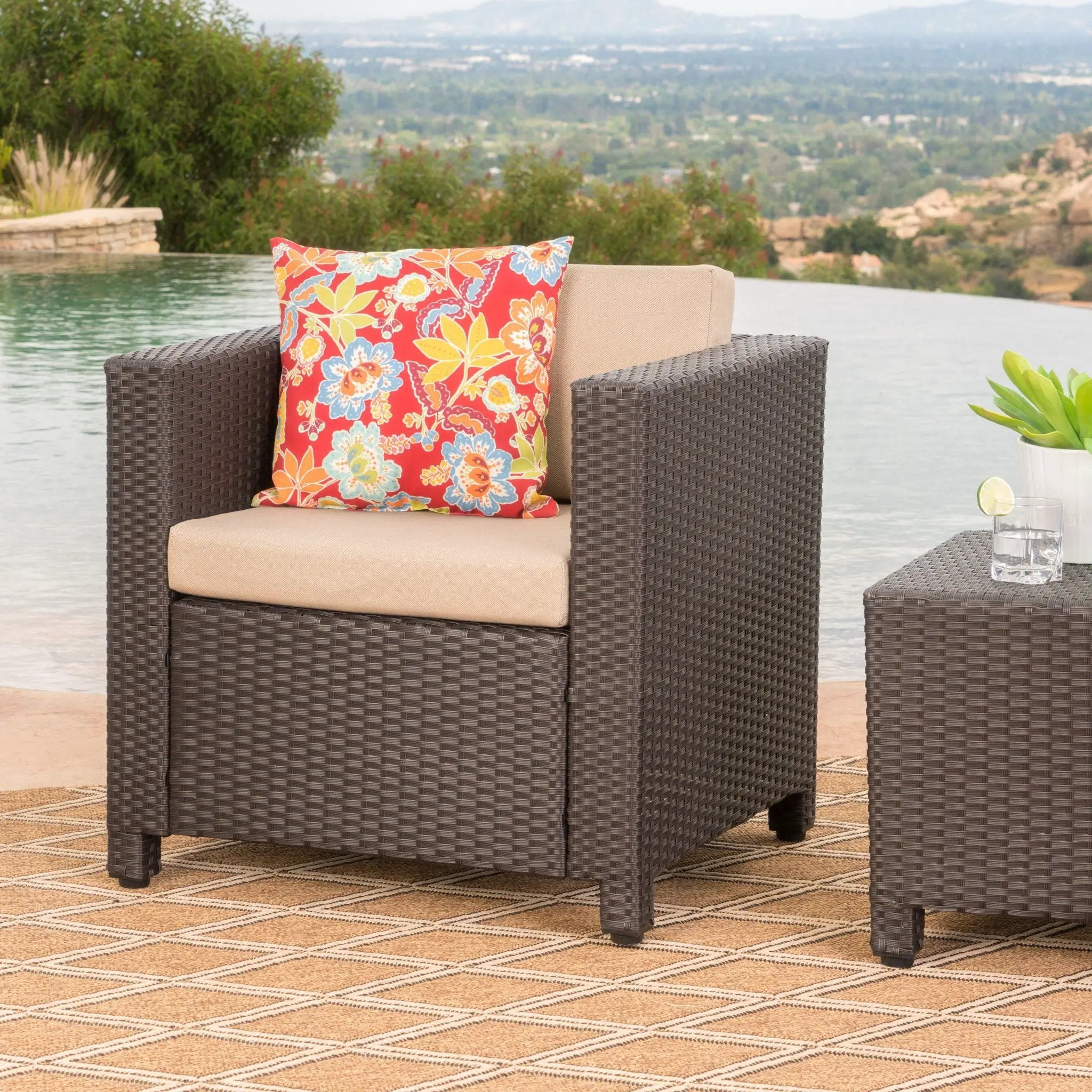 Stylish Outdoor Club Chair With Weather Resistant Cushions by HouseOfZazla