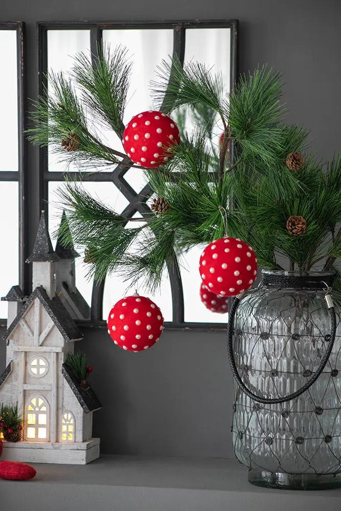 D3.9" Christmas Ball Ornaments, Set of 6 by HouseOfZazla