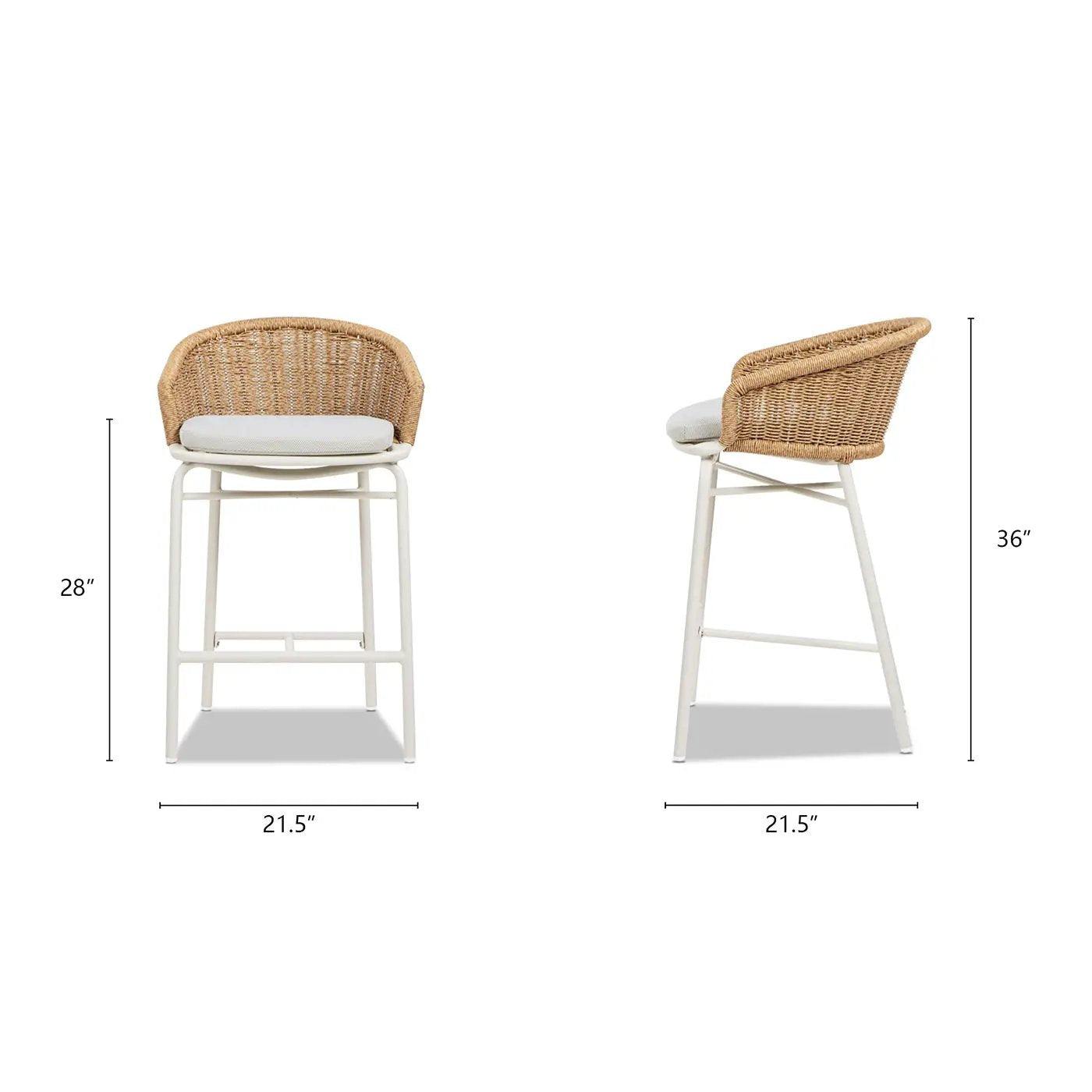 Santorini 28" Wicker Back Outdoor Bar Stool Set of 2 by HouseOfZazla