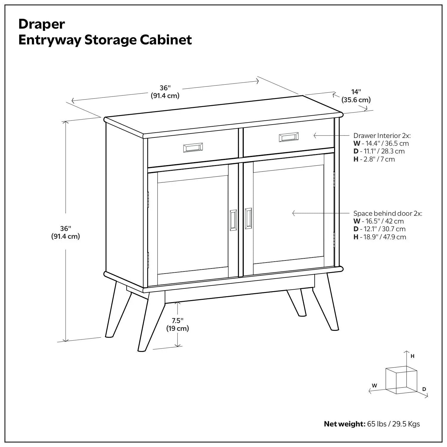 Draper - Entryway Storage Cabinet - Brown by HouseOfZazla
