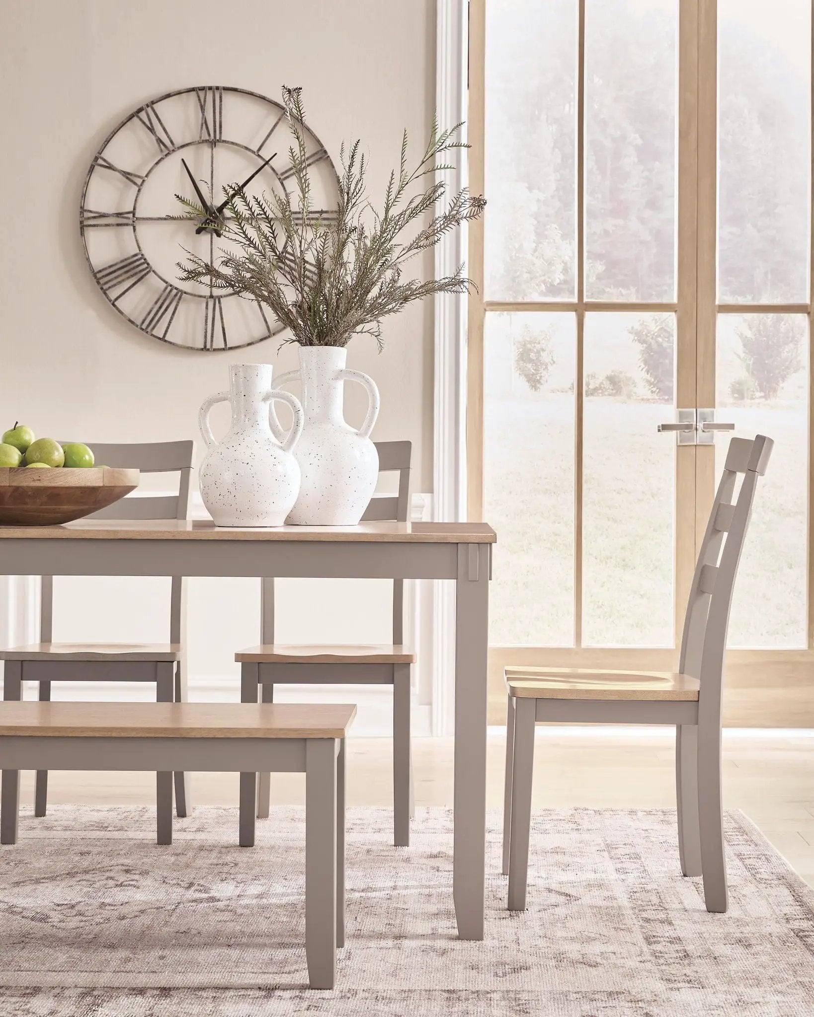Harperfeld - Dining Room Table Set (Set of 6) - Natural / Gray by Unique Piece Furniture