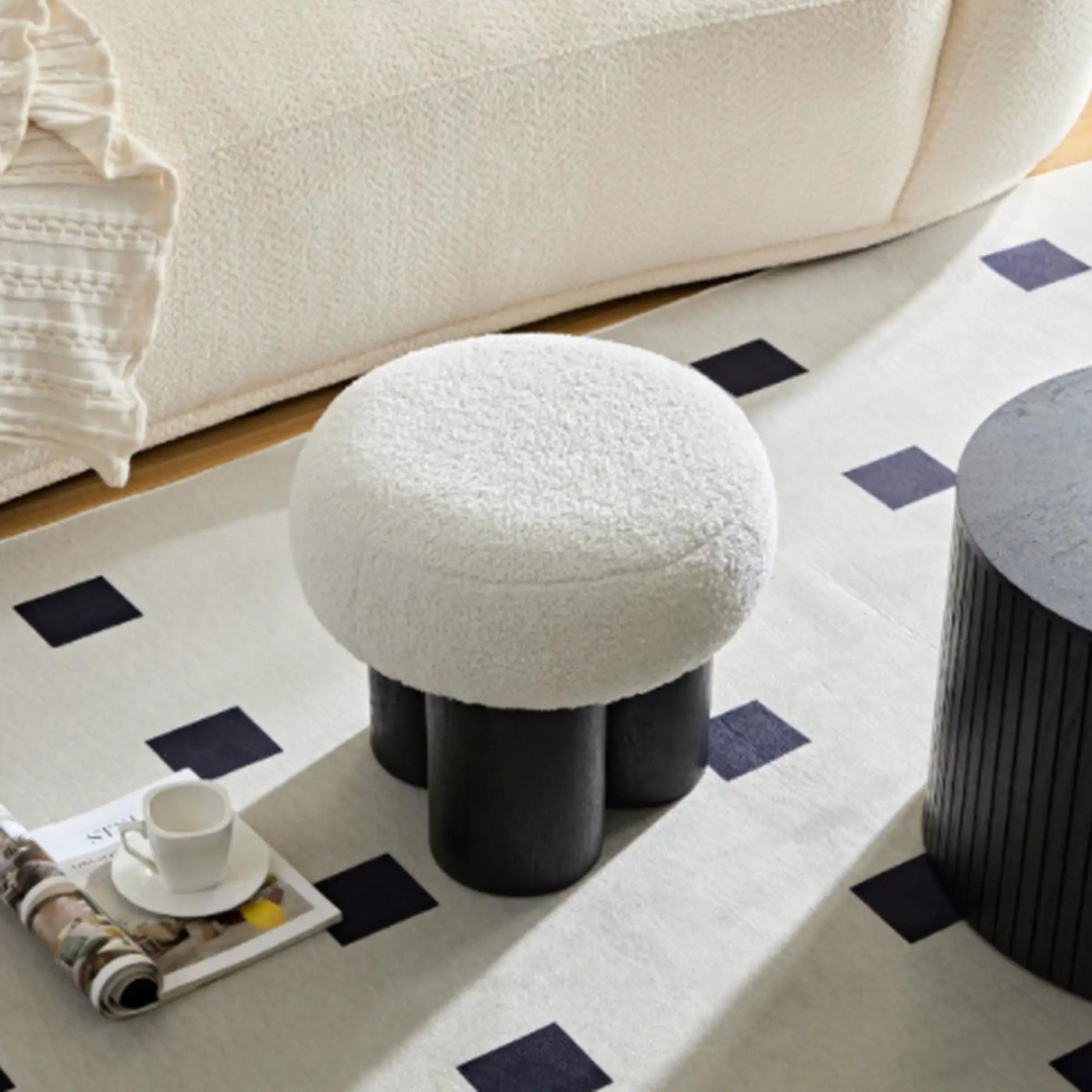 Versatile Mushroom Stool With Cushion by Unique Piece Furniture