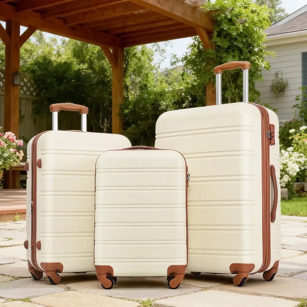 3 Piece Luggage Set Hardside Spinner Suitcase With Tsa Lock 20" 24" 28" Available by HouseOfZazla