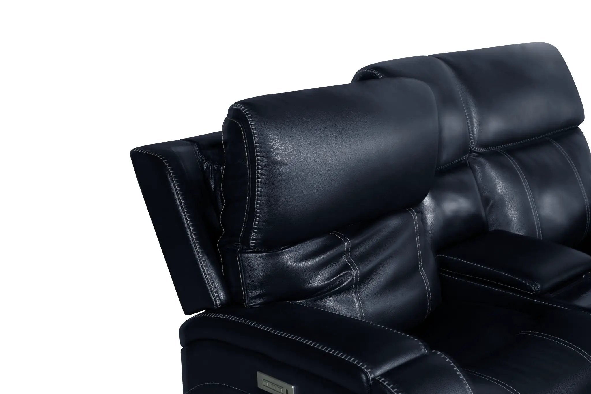 Glenwood - Power Console Loveseat-Recliner With Power And Power Headrest And Lumbar (Layflat) by Unique Piece Furniture