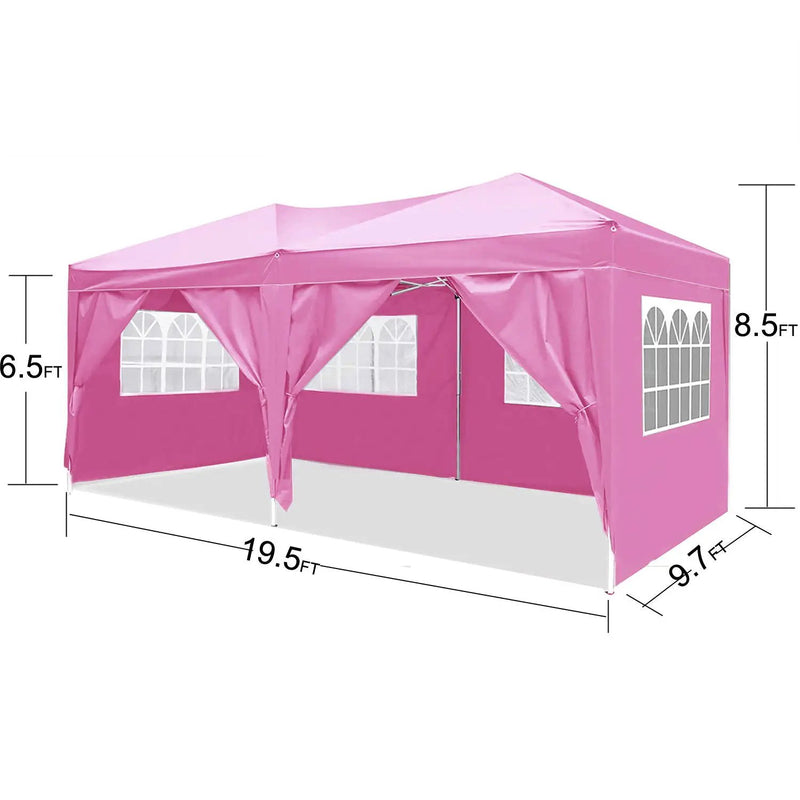 10'X20' Ez Pop Up Canopy Outdoor Portable Party Folding Tent With 6 Removable Sidewalls + Carry Bag + 4 Pieces Weight Bag by Unique Piece Furniture