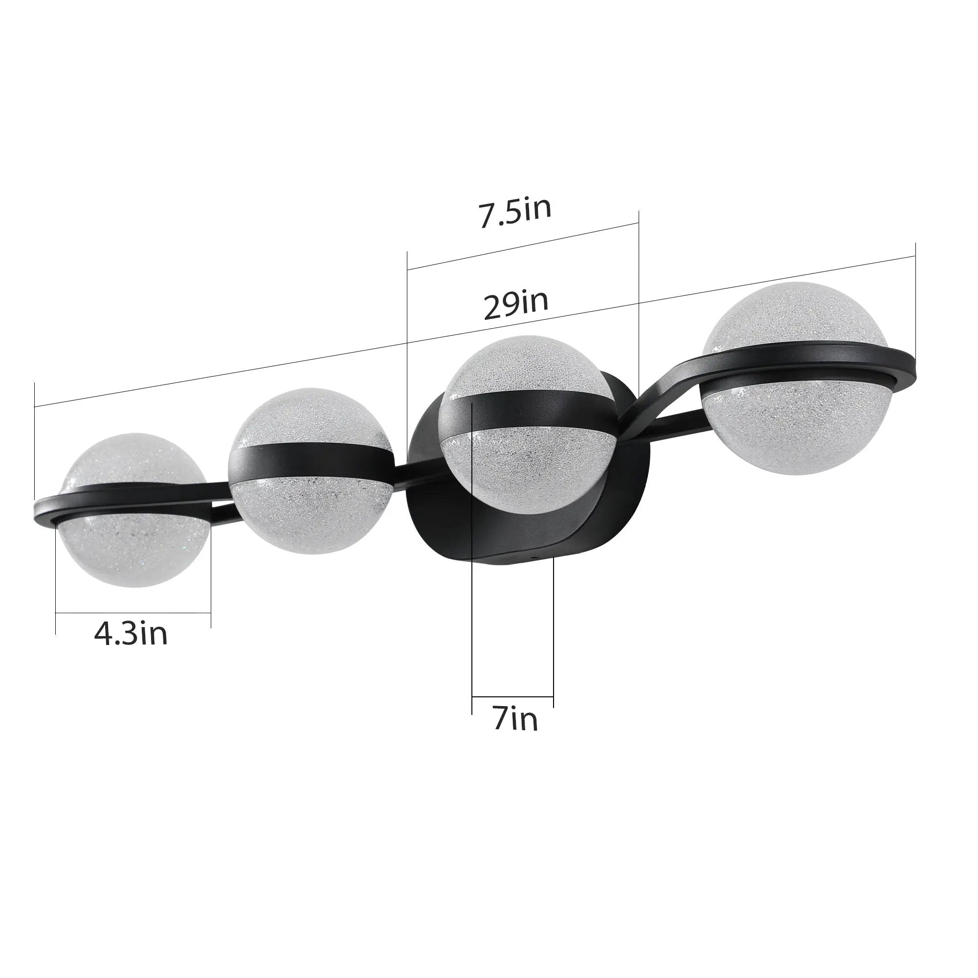 30" Black Minimalist LED Bathroom Vanity Light by HouseOfZazla