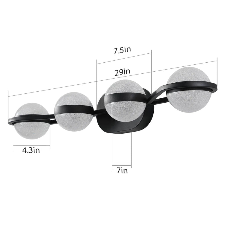 30" Black Minimalist LED Bathroom Vanity Light by HouseOfZazla
