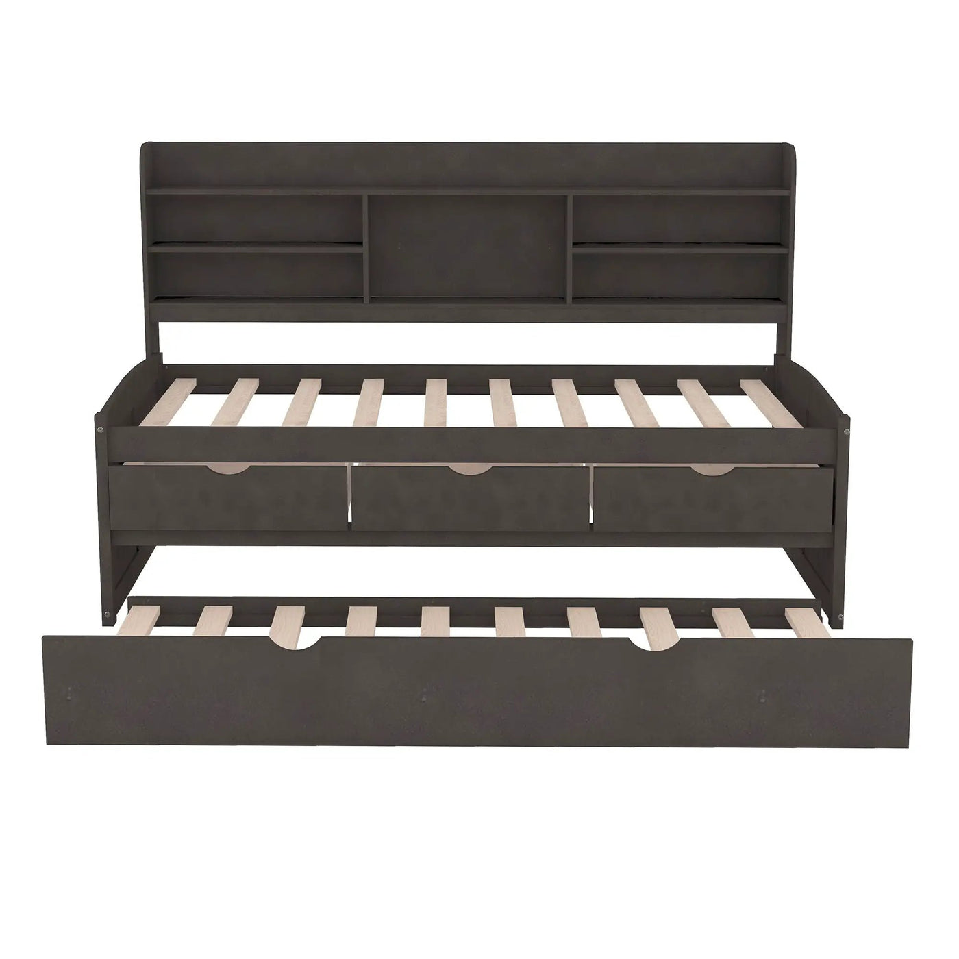 Captain Bed With Built In Bookshelves, 3 Storage Drawers, And Trundle by HouseOfZazla