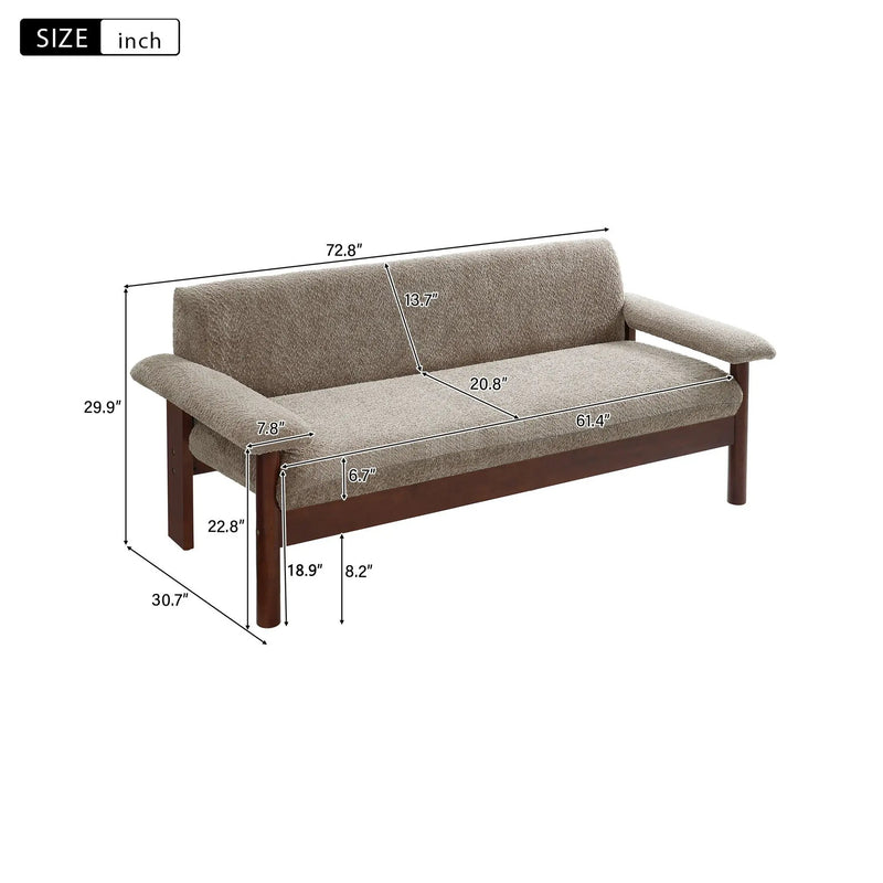 Loveseat Sofa 2 Seater Couch with Armrest Pillows by HouseOfZazla