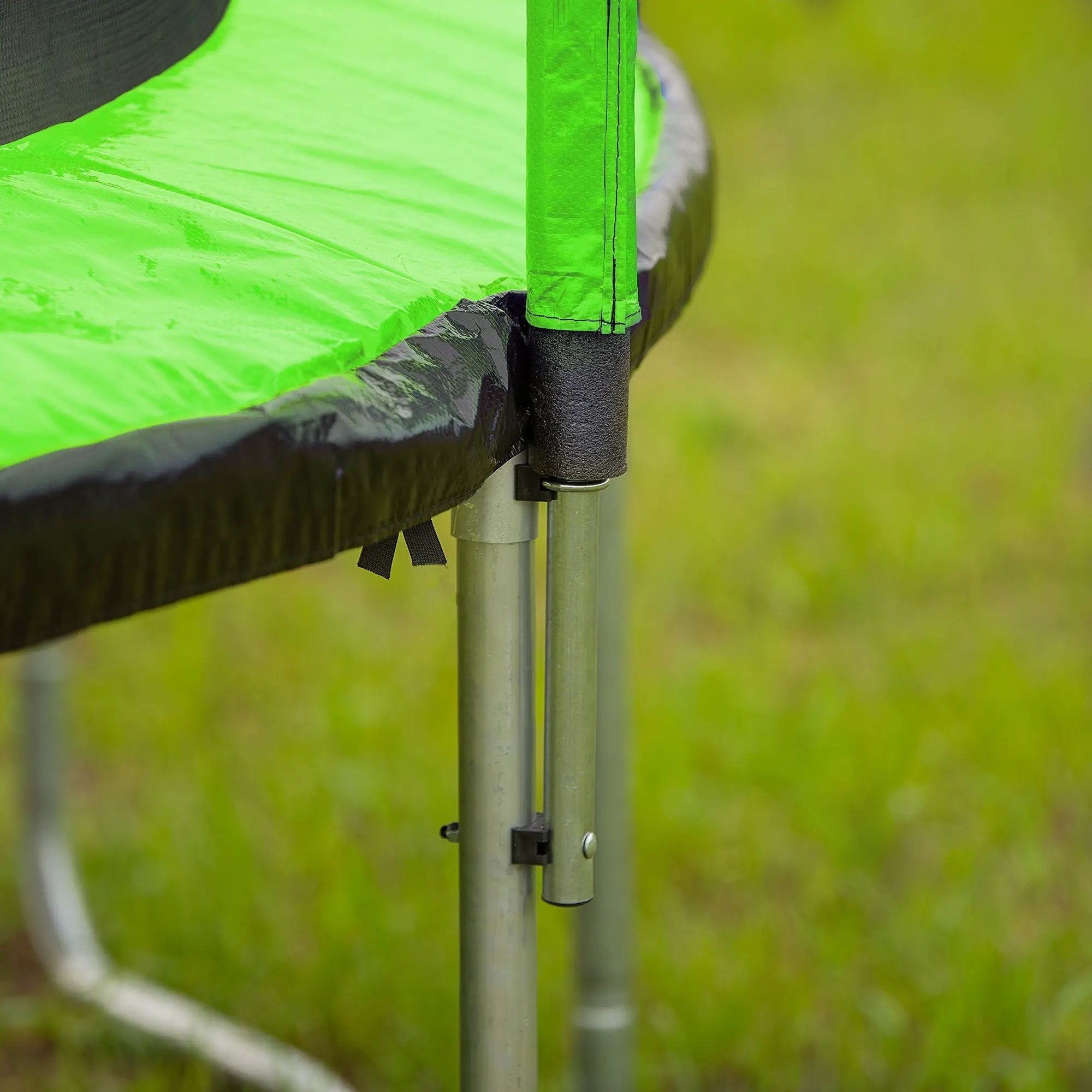 14Ft Trampoline With Basketball Hoop Inflator And Ladder (Inner Safety Enclosure) - Green by HouseOfZazla