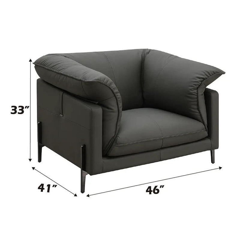 Tadi - Chair - Black Top Grain Leather by Unique Piece Furniture