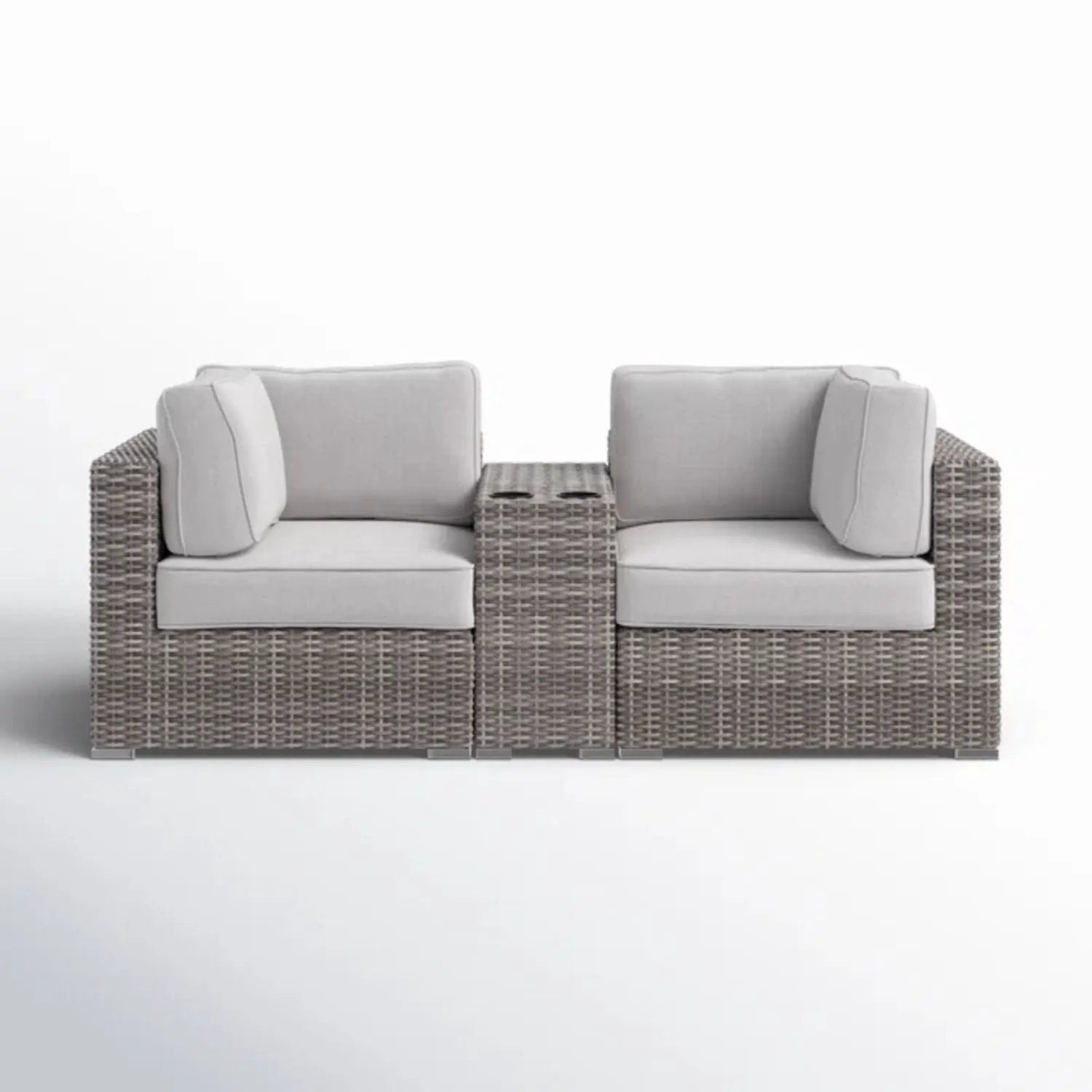 Handcrafted Outdoor Loveseat With Wicker Seating by Unique Piece Furniture