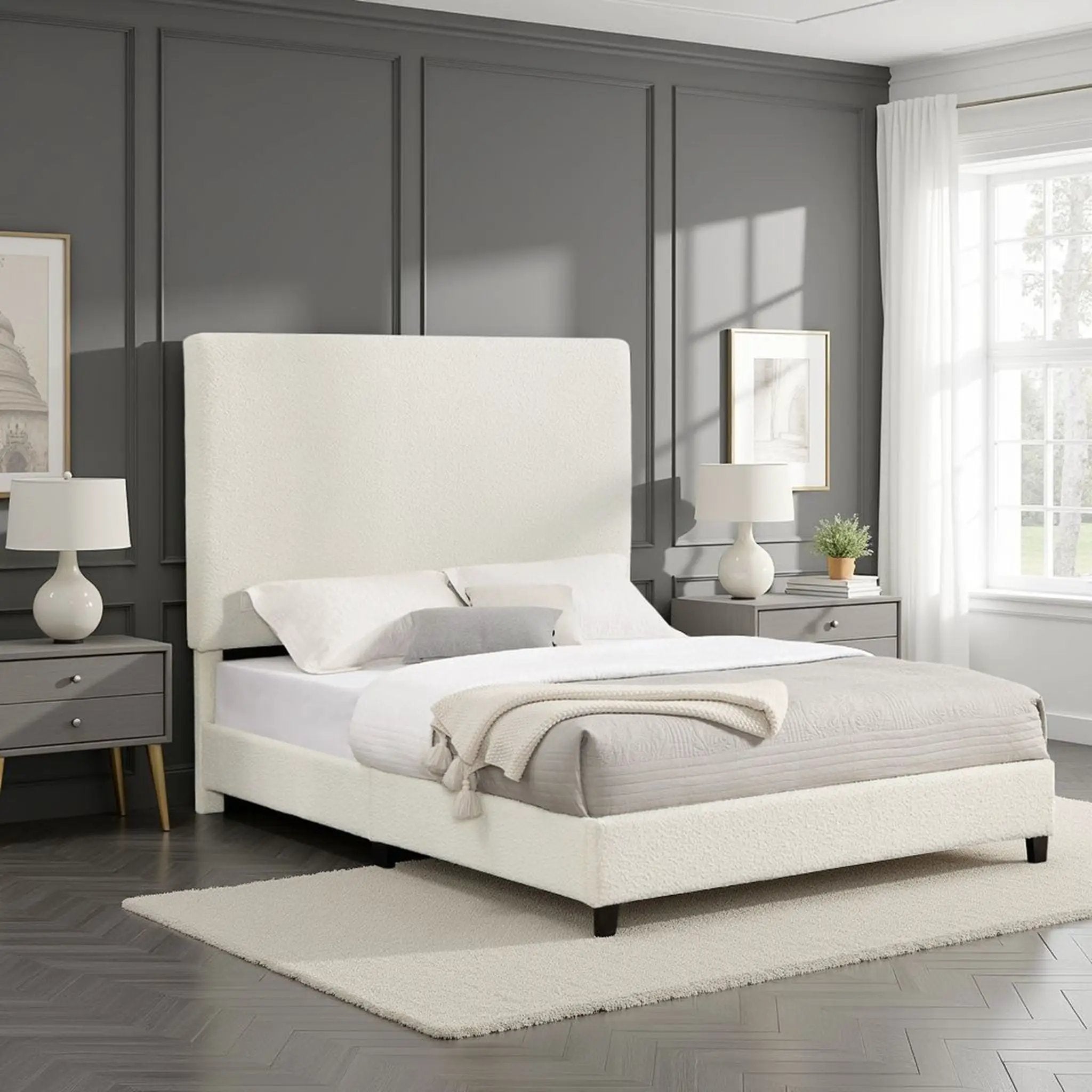 Upholstered Headboard Platform Bed by Unique Piece Furniture
