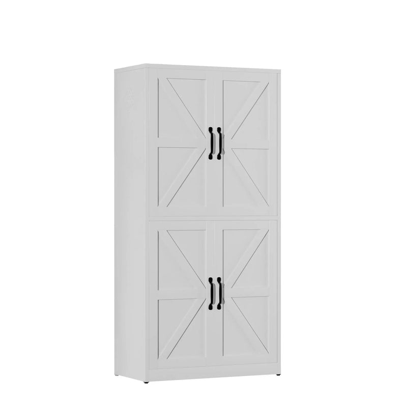 Kitchen Pantry Cabinet With Adjustable Shelves, Heavy Duty Storage - White by HouseOfZazla