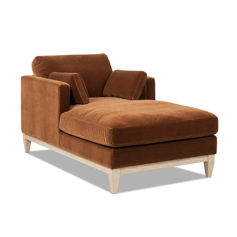 Knox 65" Modern Farmhouse Chaise Lounge Chair, Burnt by HouseOfZazla