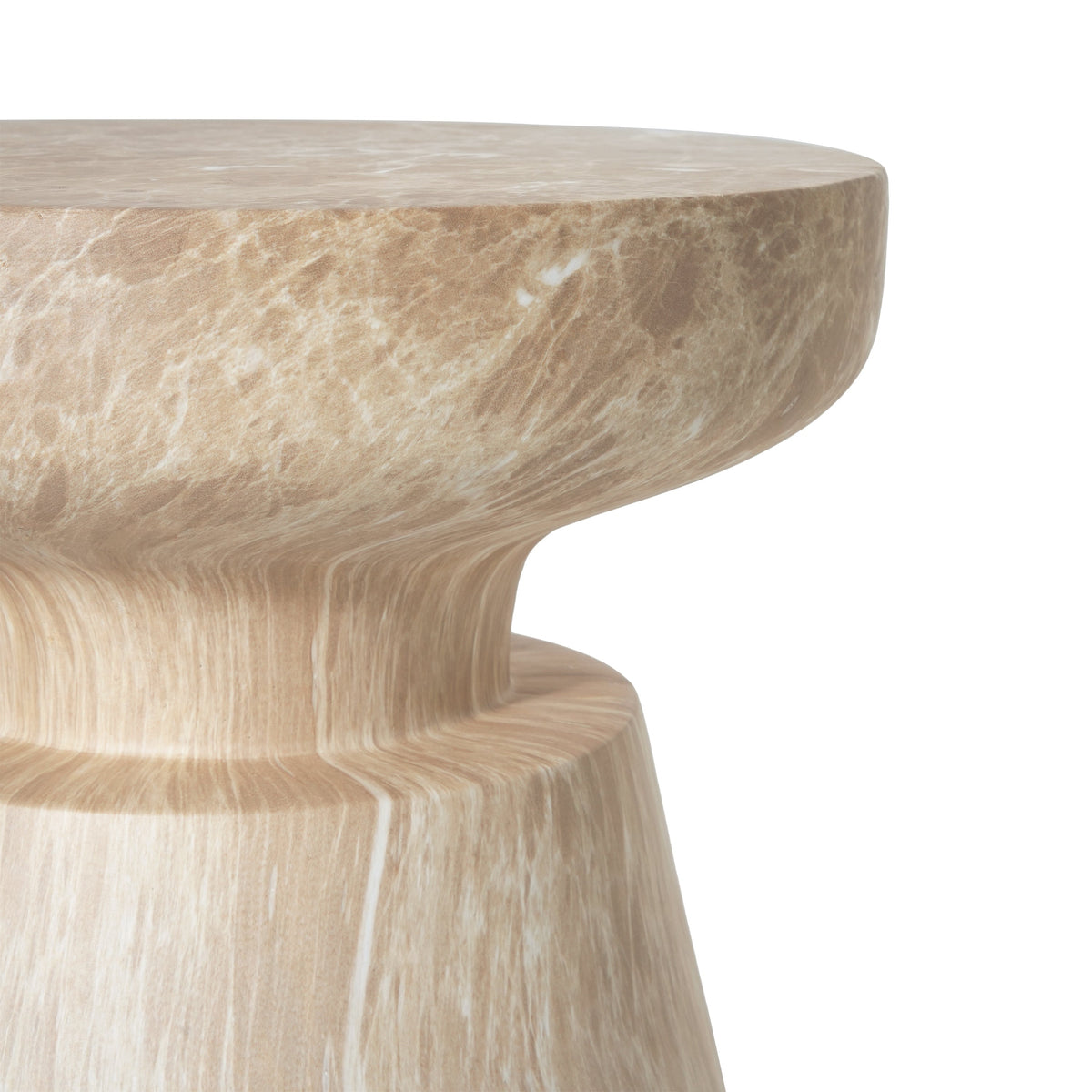 Travertine Outdoor Side Table with Pedestal Base – Gold or White, photo 10 of 10